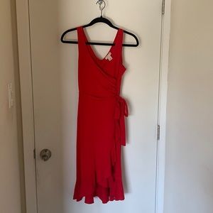 Jonathan Martin Red Sleeveless Dress Tie Side 6P